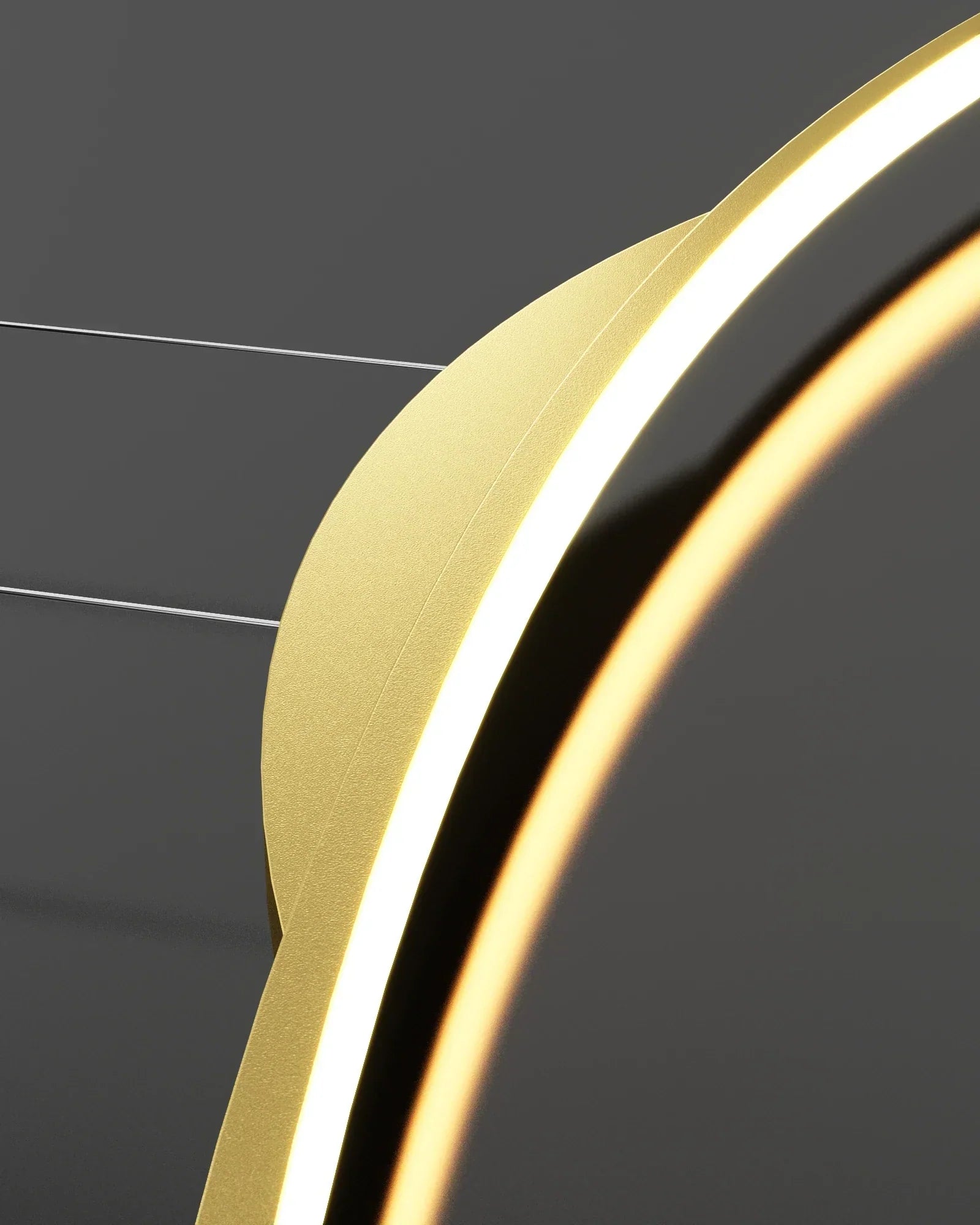 Minimalist LED Pendant Light Gold 150cm Dimmable