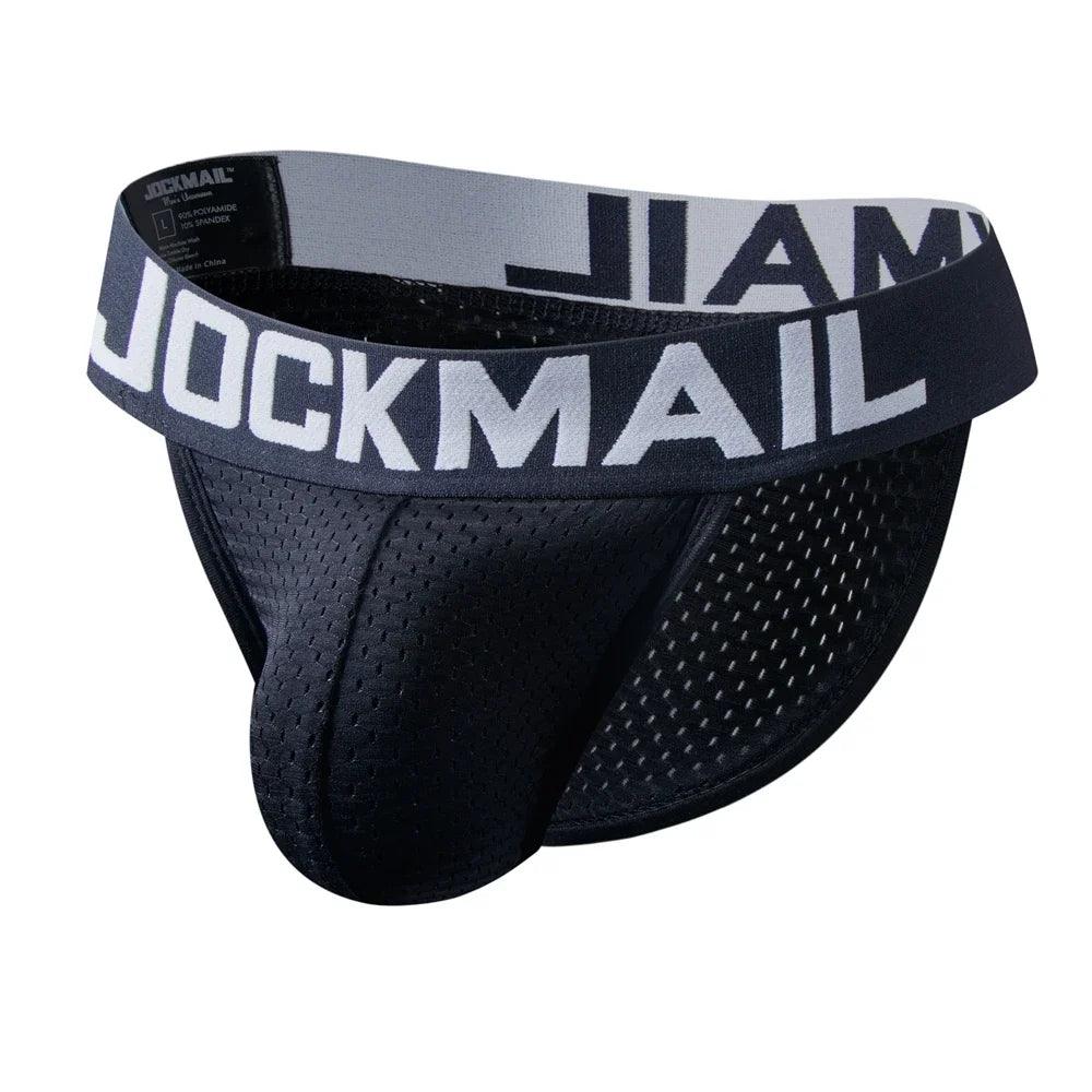 Black Men's JOCKMAIL JM353 - Full Mesh Brief