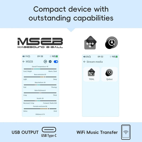 HiBy R1 HiFi Audio Music Player MP3 USB DAC WiFi Bluetooth 5.1 DSD256 PCM384kHz/32bit X1600E CS43131 MSEB Web Radio 3.5mm Output