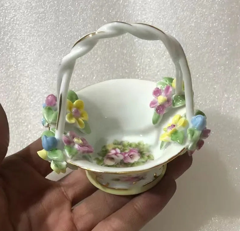 Resin Flower Jewelry Storage Box Vase Flower Basket  Jewelry Case Storage Jewelry Organizer Display Home Decor Ornament