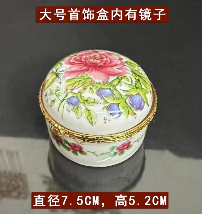 Cartoon 3D Relief Colorful Handdrawn Flower Tank Jar Jewelry Box Ring Box Tin Milk Jug Vase Tableware Household