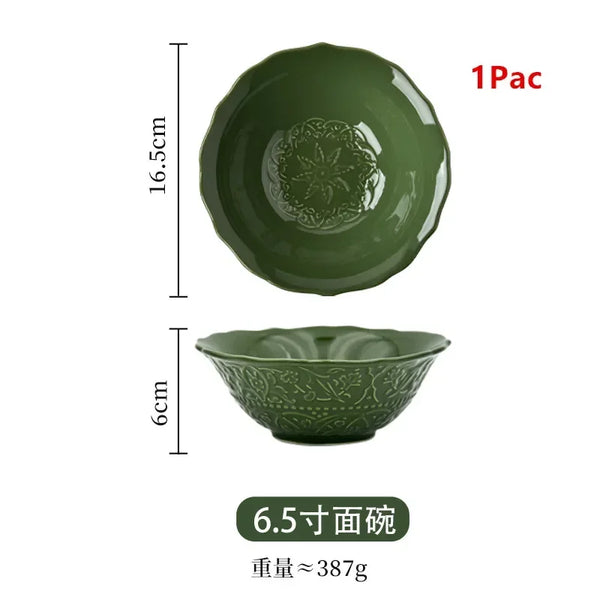 New vegetable plate ceramic fish plate retro tableware set combination