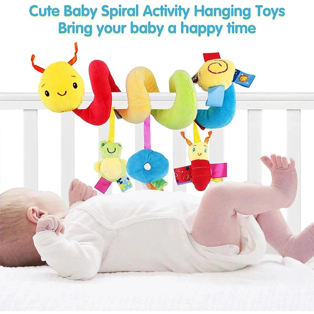 Cute Activity Musical Spiral Crib Stroller Car Seat Travel Hanging Toys Baby Boys Girls Rattles Toy