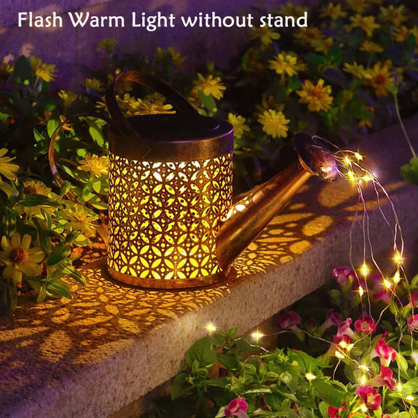 1pc Solar Watering Can with Lights,Solar Lanterns Outdoor Hanging Waterproof Garden Decor,Solar Garden Lights Yard Decorations