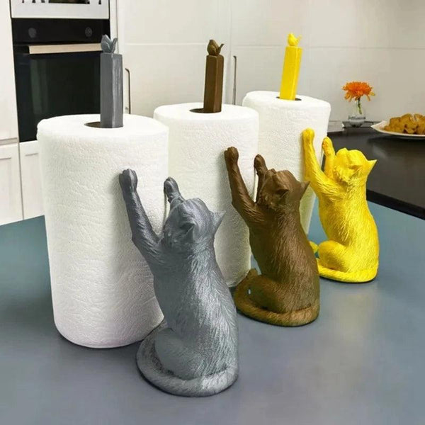 AT44-Cat Paper Towel Holder,Countertop Paper Towel Holder,Cat Paper Organizer,Cat Paper Towel Stand For Kitchen Decoration DSers Fulfillment