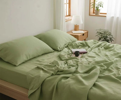 Sage Green 100% Linen Deep Pocket Sheet Set