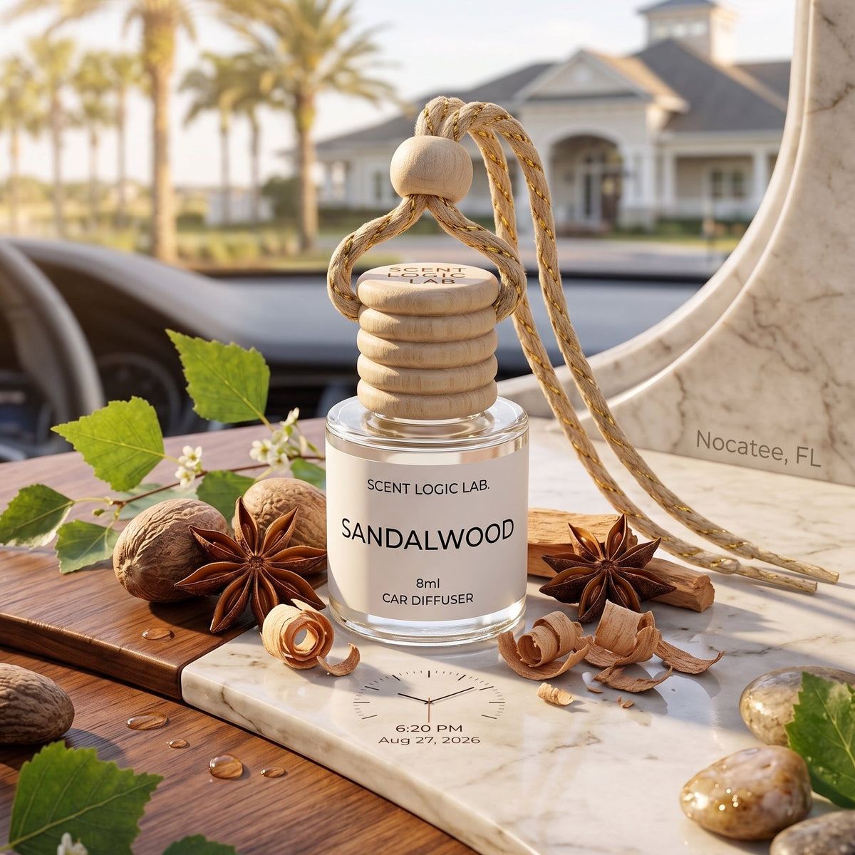 Luxury Car Diffuser — Nature Scents, 8ml Refillable, Long-Lasting Fragrance
