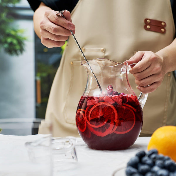 Sangria Drink Mix & Acrylic Beverage Pitcher with Lid | 72 oz | Homemade Make-Your-Own Sangria - Dried Fruit, Sangria Mixing Powder & Plastic Water Pitchers, Clear Tritan - Dishwasher Safe BPA-Free