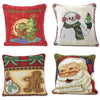 DaDa Bedding Set of 4 Pieces - Magical Santa Snowman Gingerbread Christmas Holiday Tapestry Throw Pillow Covers Bundle Pack - 16