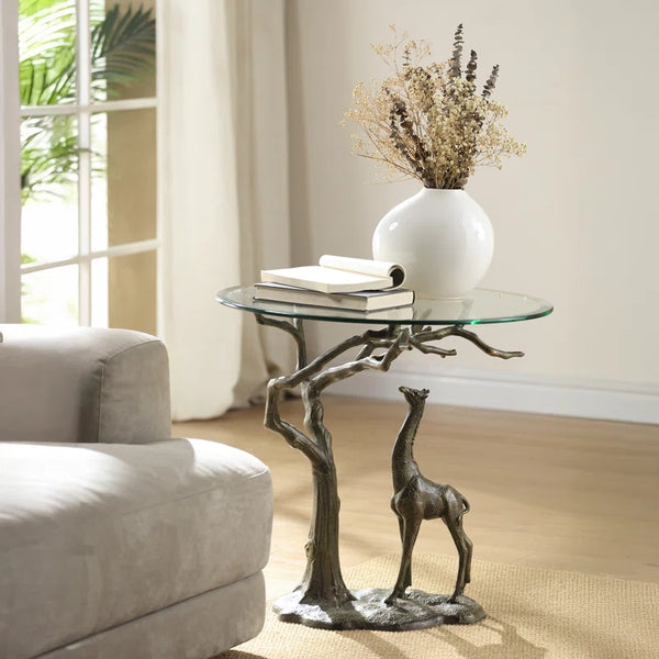 Savannah Giraffe End Table Bungalow Rose