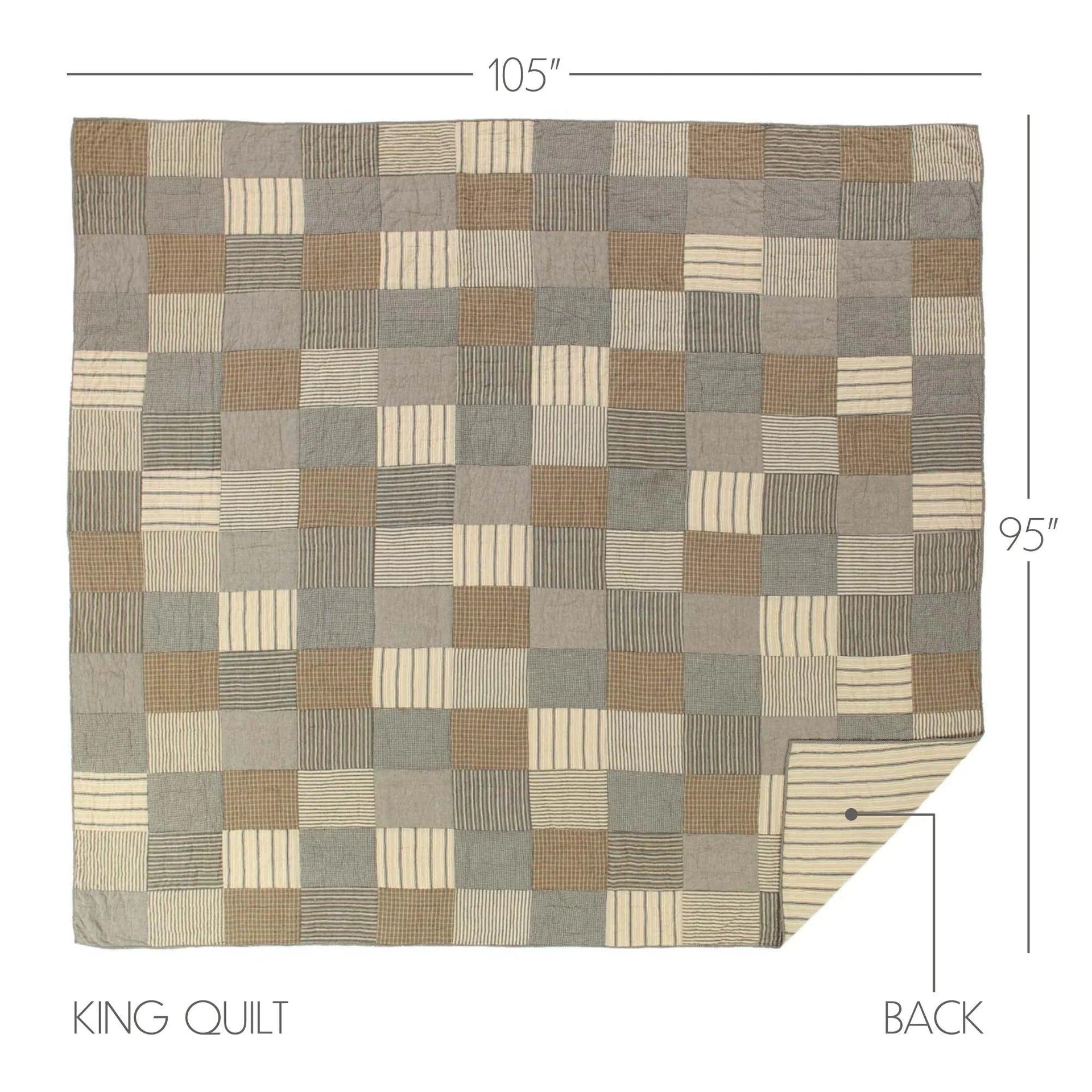 Sawyer Mill Charcoal Batchwork Quilt - Gifts for You 'n Me