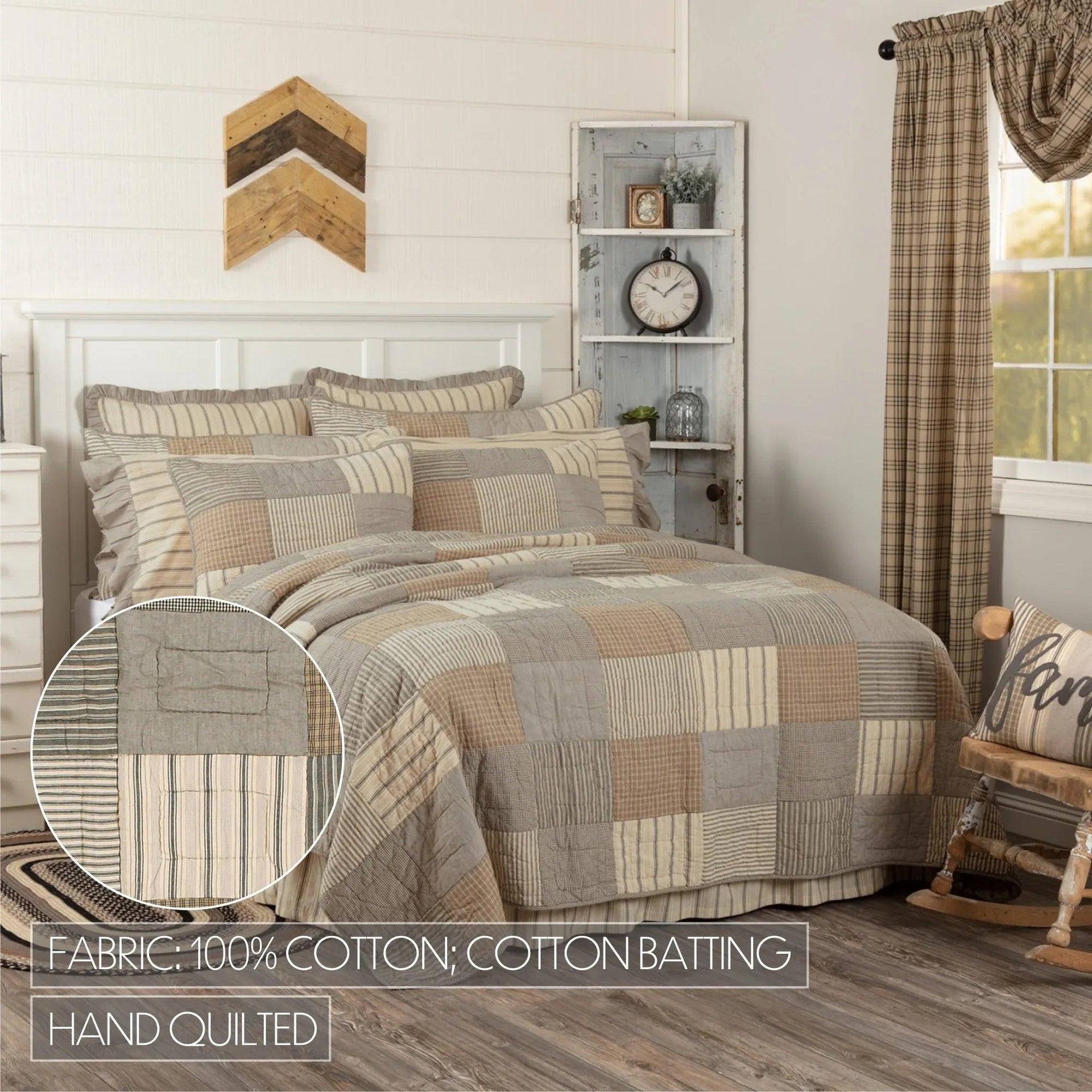 Sawyer Mill Charcoal Batchwork Quilt - Gifts for You 'n Me
