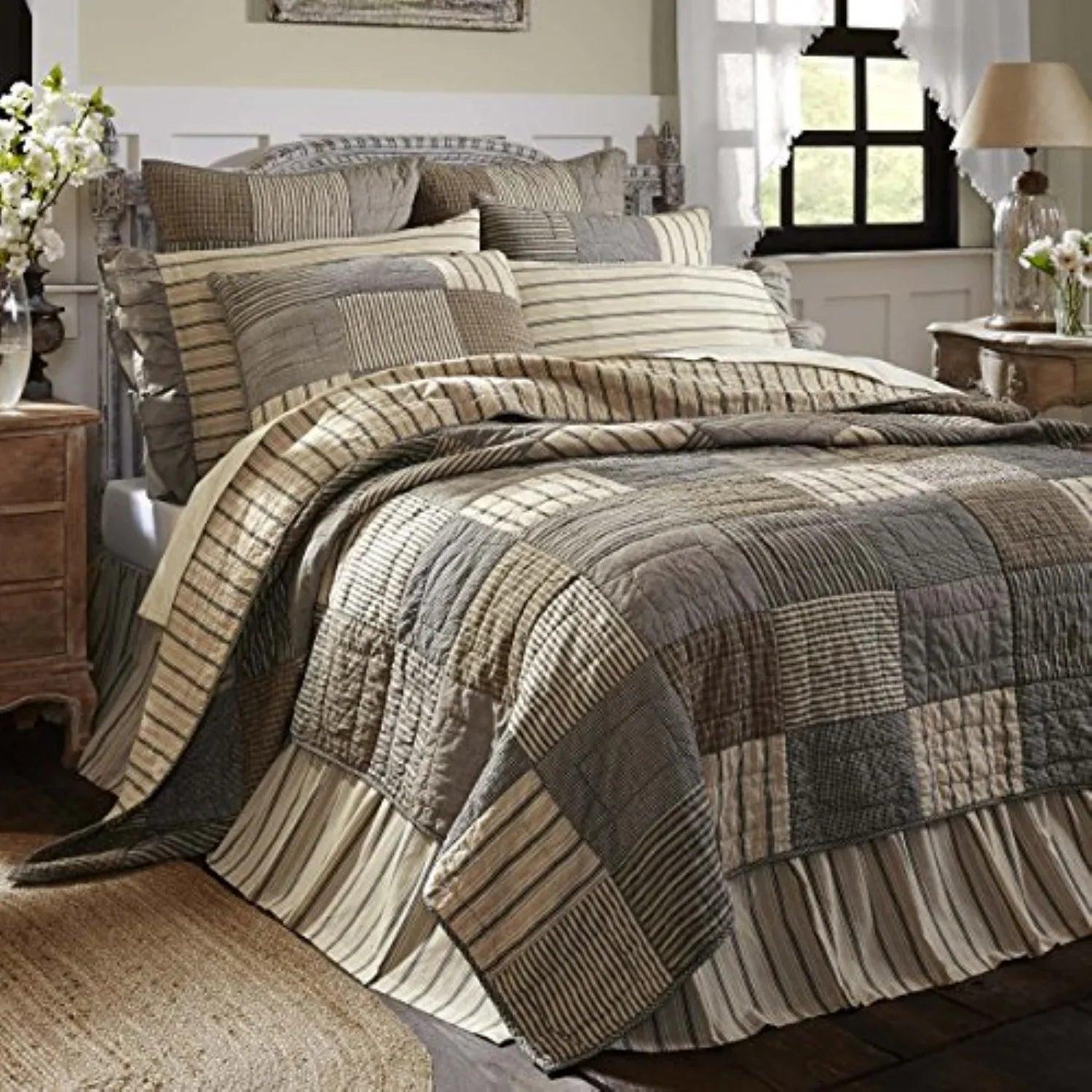 Sawyer Mill Charcoal Batchwork Quilt - Gifts for You 'n Me