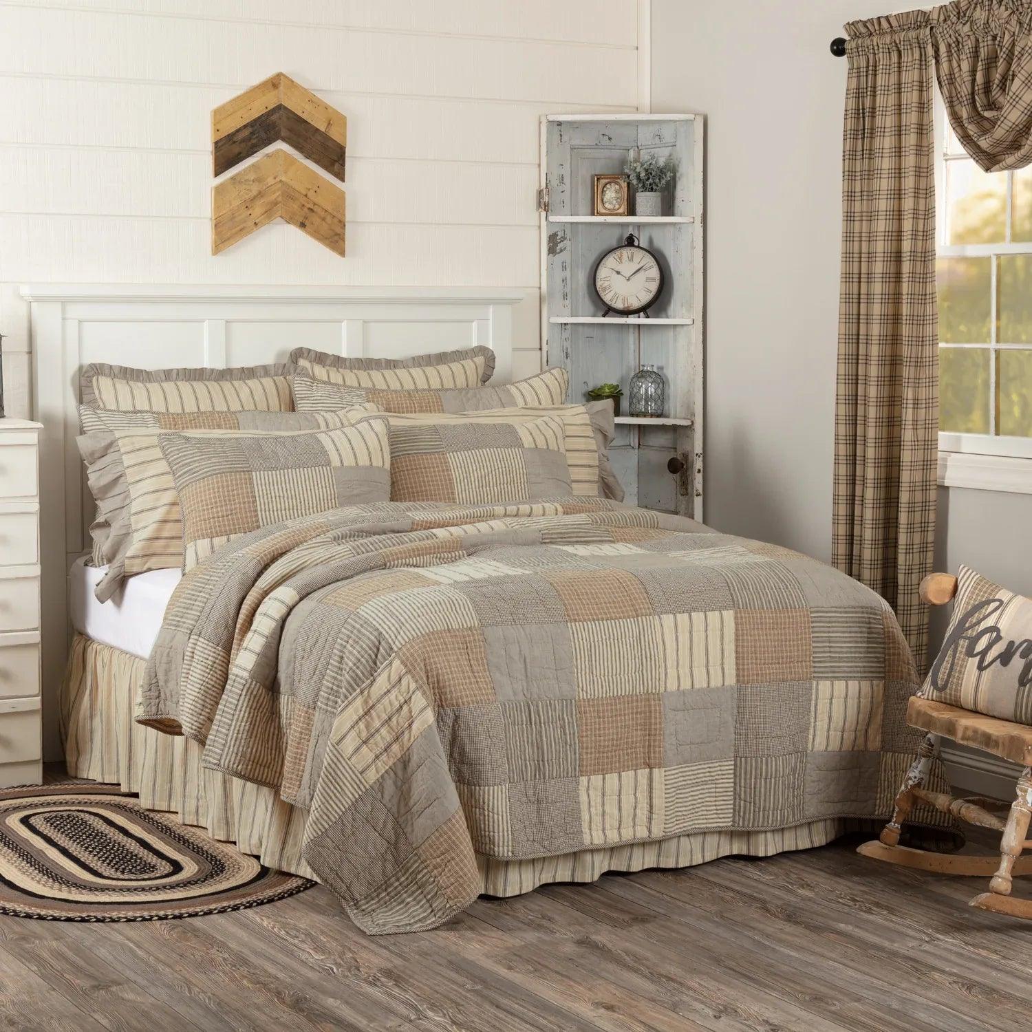Sawyer Mill Charcoal Batchwork Quilt - Gifts for You 'n Me