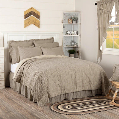 Sawyer Mill Charcoal Ticking Stripe Quilt Coverlet