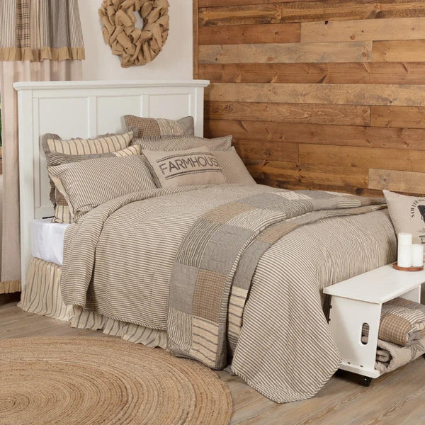 Sawyer Mill Charcoal Ticking Stripe Quilt Coverlet - Gifts for You 'n Me