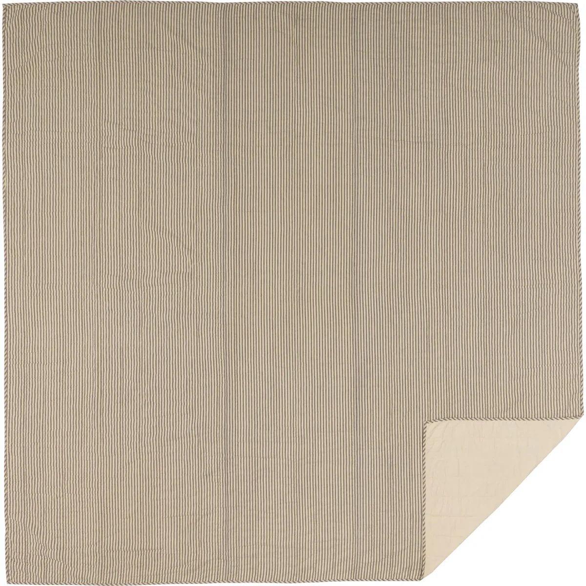 Sawyer Mill Charcoal Ticking Stripe Quilt Coverlet - Gifts for You 'n Me