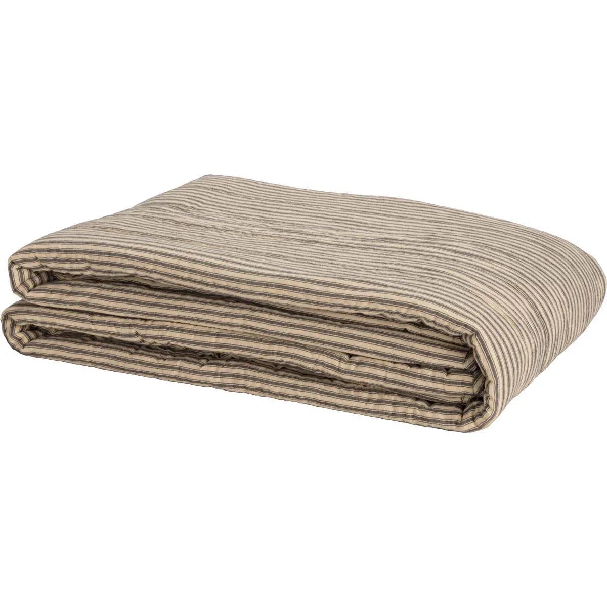 Sawyer Mill Charcoal Ticking Stripe Quilt Coverlet - Gifts for You 'n Me