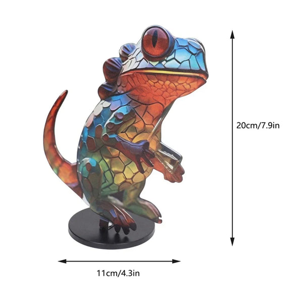 Colorful Hummingbird Craft Statue Desktop Metal Bird Figurine Gift Metal Colorful Desktop Ornament Round Base Home Decor