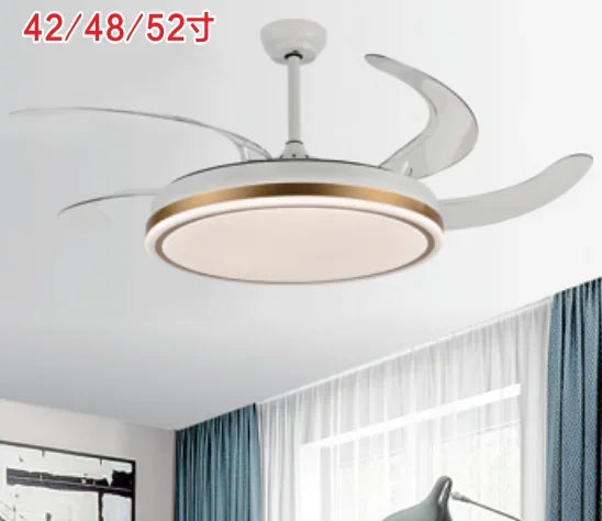 DecorBites™ LED Fan Lamp: Modern Invisible Ceiling Chandelier for Living Room, Bedroom & Dining Room Decorbites