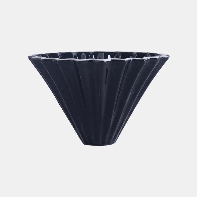 StepUp Coffee Origami Ceramic Pour Over Dripper, Handmade Cone Brewer