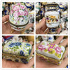 Ceramics Flower Jewelry Storage Box Vase Flower Basket Jewelry Case Storage Jewelry Organizer Display Gifts Home Decor Ornament