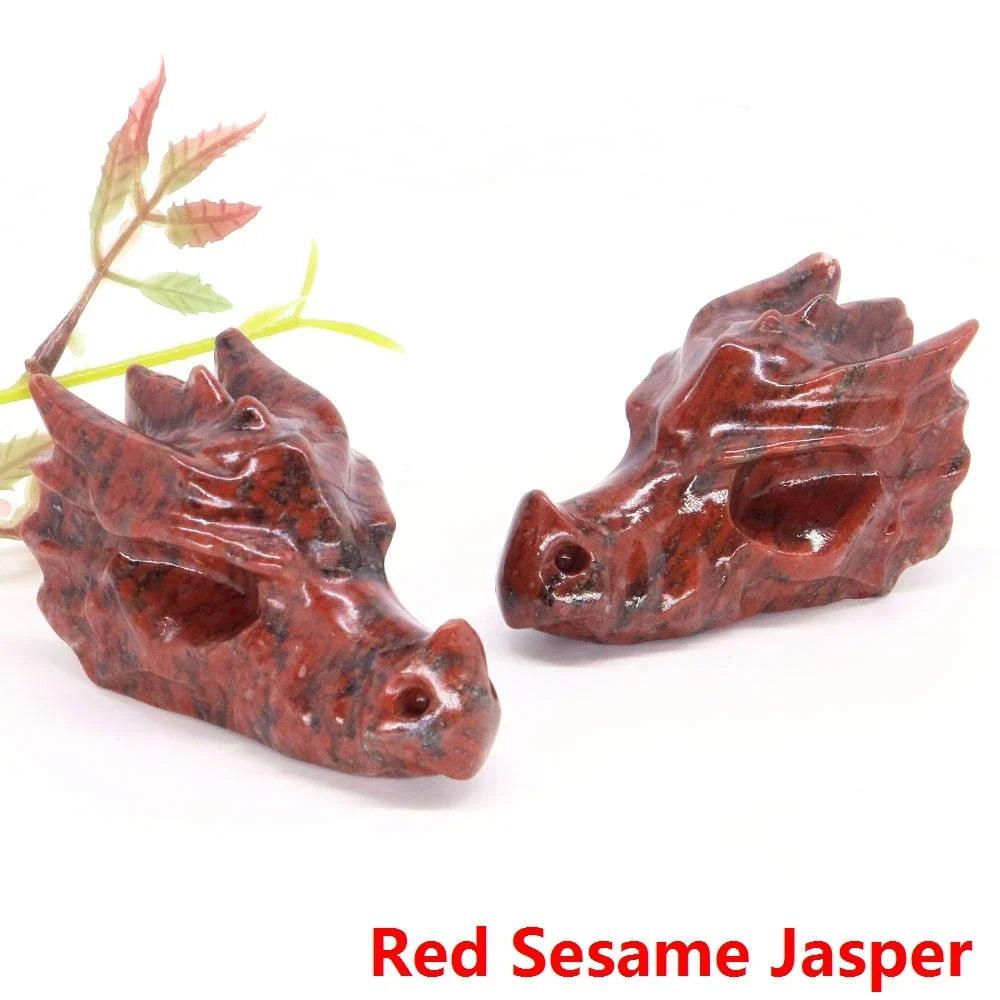 Dragon Head Statue Natural Gemstone