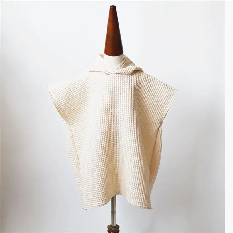 Baby Bath Cotton Waffle Hooded Towels