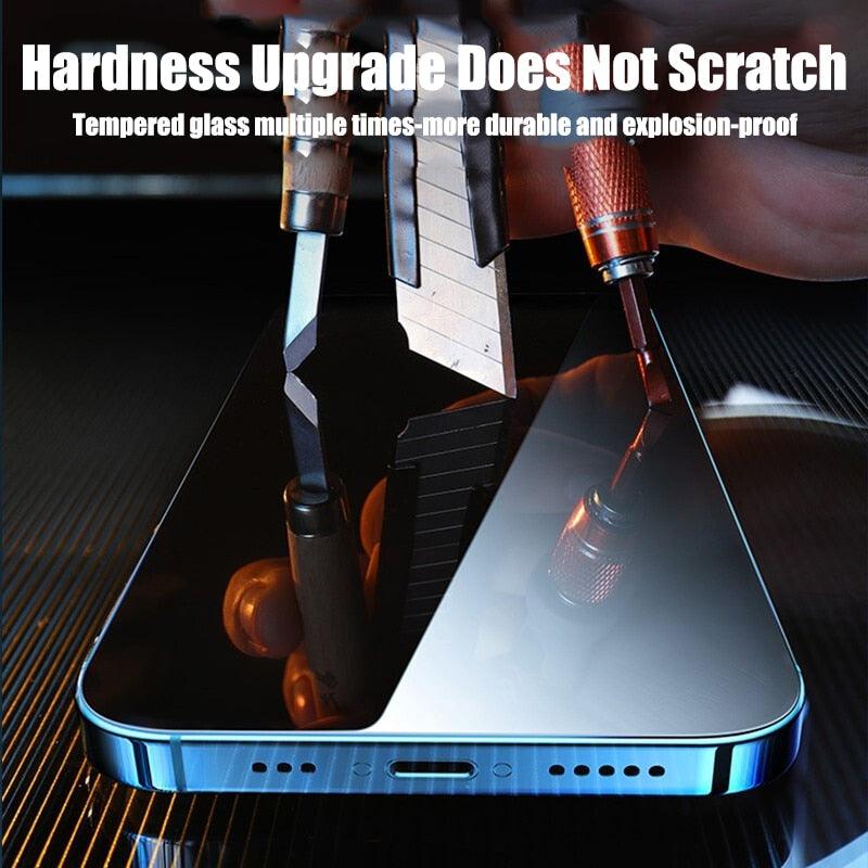 4PCS Tempered Glass For iPhone 11 12 13 14 Pro MAX XR X XS Max Screen Protector on For iPhone 12 11 13 14 Mini 7 8 6 Plus Glass Edge- Bubble Free- Scratch Resistant Protective Film For iPhone