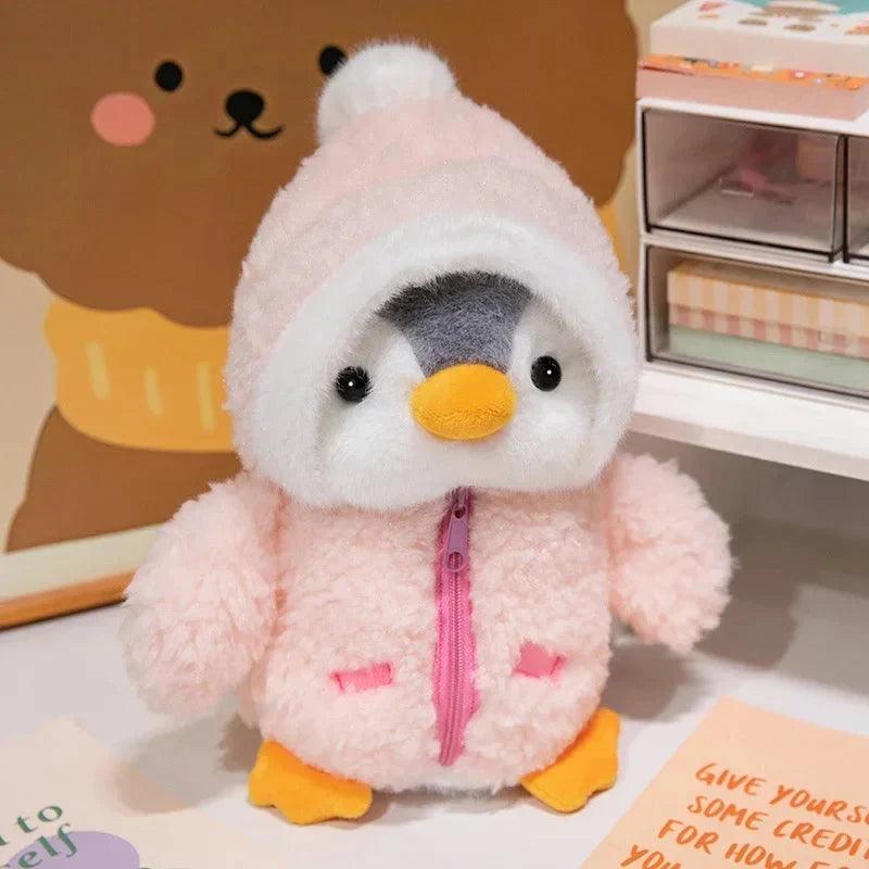 New Cute Penguin Plush Toy Baby Comforting Sleep Doll Fluffy Penguin Wearing Clothes Hats Stuffed Animal Pillow Birthday Gifts