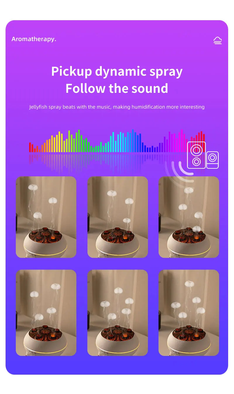 Jellyfish Aroma Diffuser | 250ml | 7 Color Lights & Remote