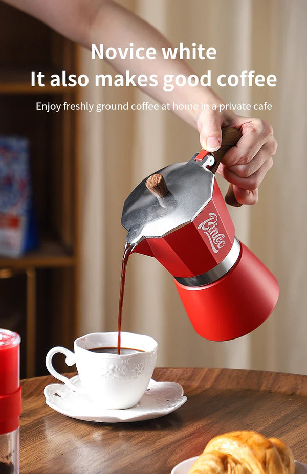 300ml Moka Pot - Italian Espresso Stovetop Coffee Maker for Home Baristas