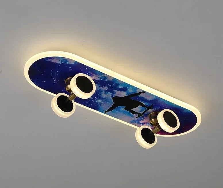 Creative Skateboard Ceiling Lights Nordic New Designer Children's Room Lamps Modern Boy Girl Living Room Cartoon Decor Lighting