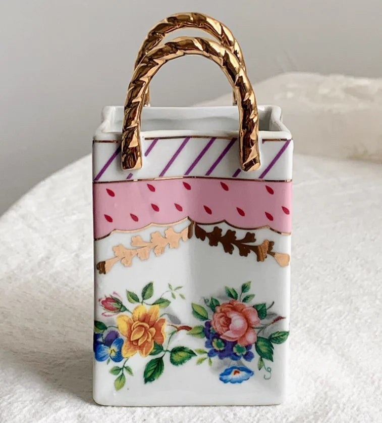 Cartoon 3D Relief Colorful Handdrawn Flower Tank Jar Jewelry Box Ring Box Tin Milk Jug Vase Tableware Household