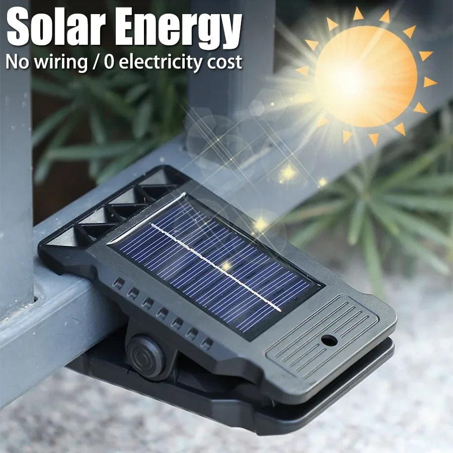 Outdoor LED Solar Clip Light  Portable Waterproof Body Sensor Lamp Courtyard Garden Lamp Patio Home Camping Wall Lights