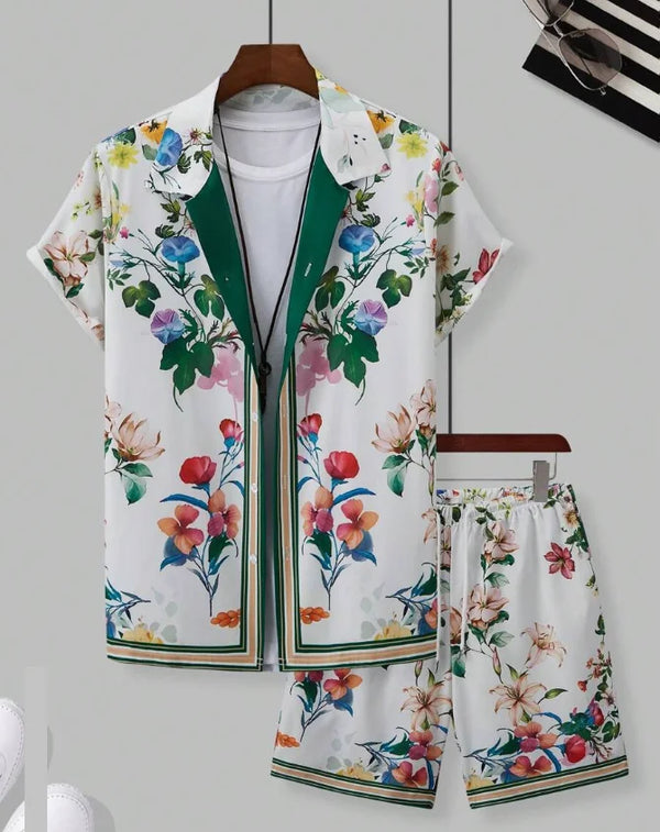 Hawaiian vacation beach men outfit Set