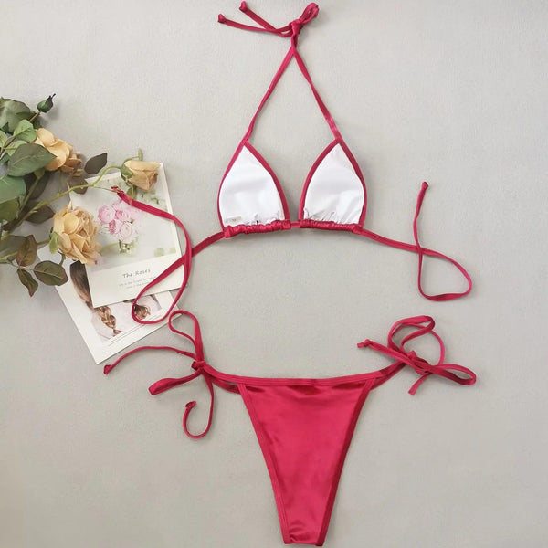 2024 New Shiny Red Sexy two piece swimsuit - Sexikinis Swim - Gifts for You 'n Me
