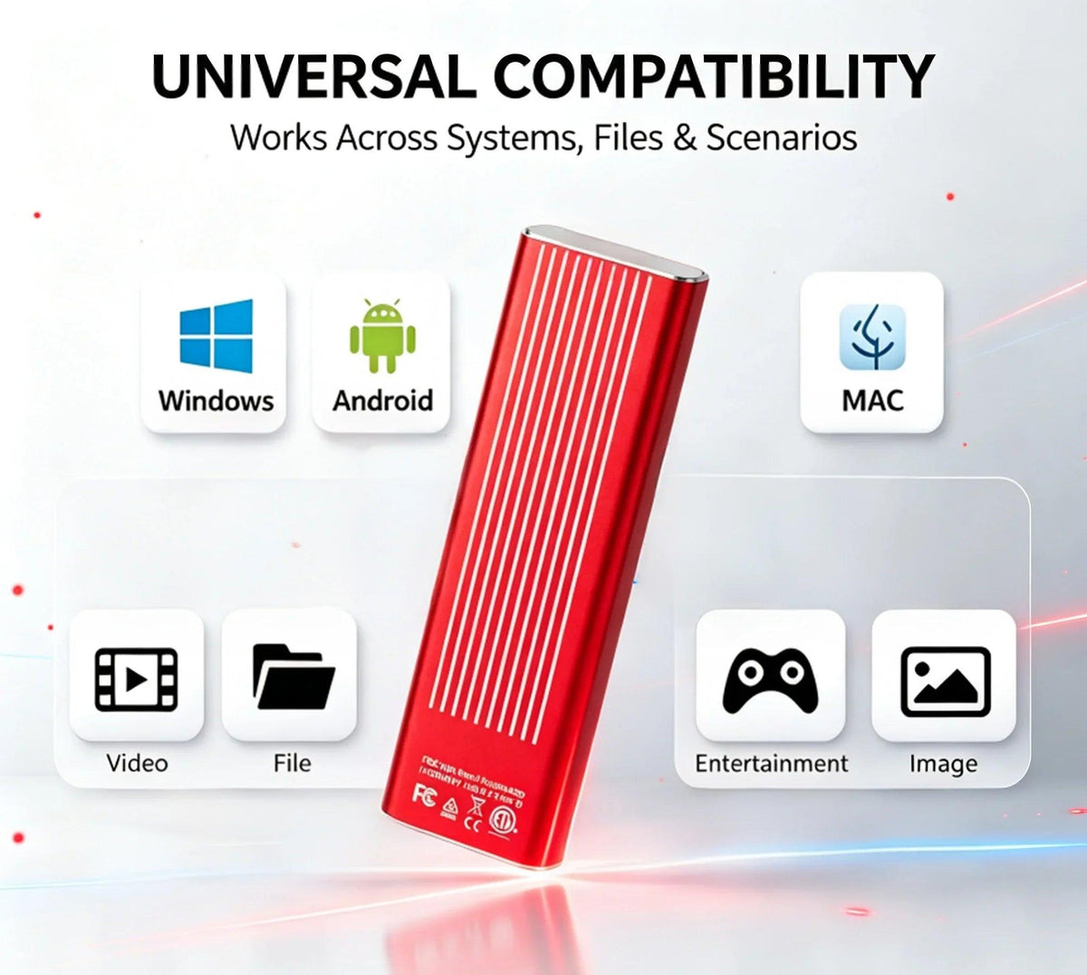 Portable External SSD USB3.2, High Speed 1TB-16TB Solid State Drive, Lightweight Pocket Design for Laptop, Desktop, Mac & Phone