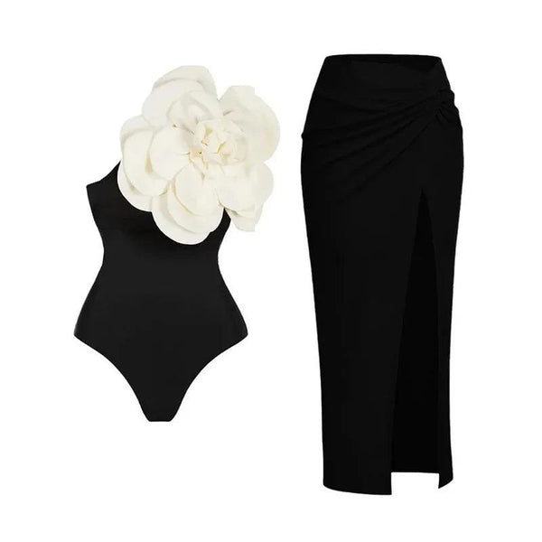 White Rose one piece swimsuit - Sexikinis Swim - Gifts for You 'n Me