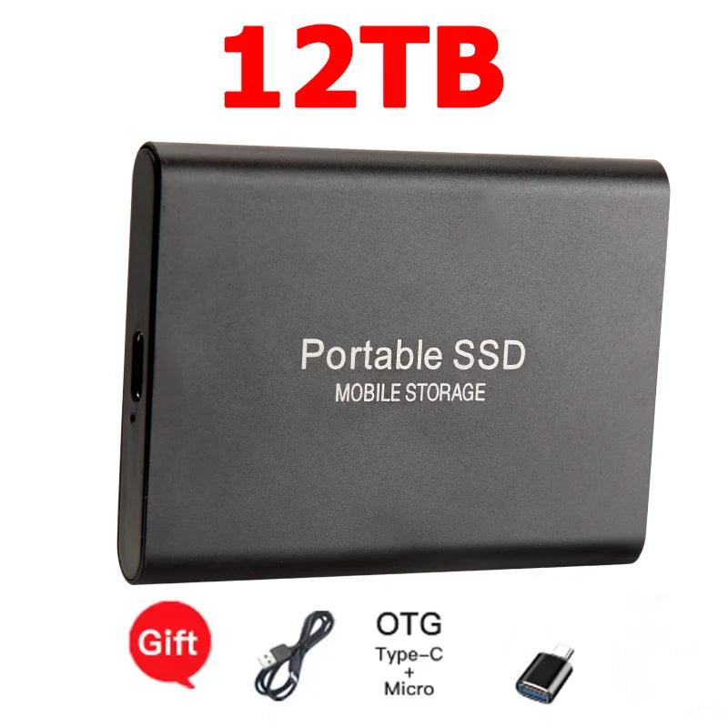 Reliable Slim Storage Device Portable External SSD 1TB 4TB 16TB 128TB High Speed for Notebook Laptop Computer