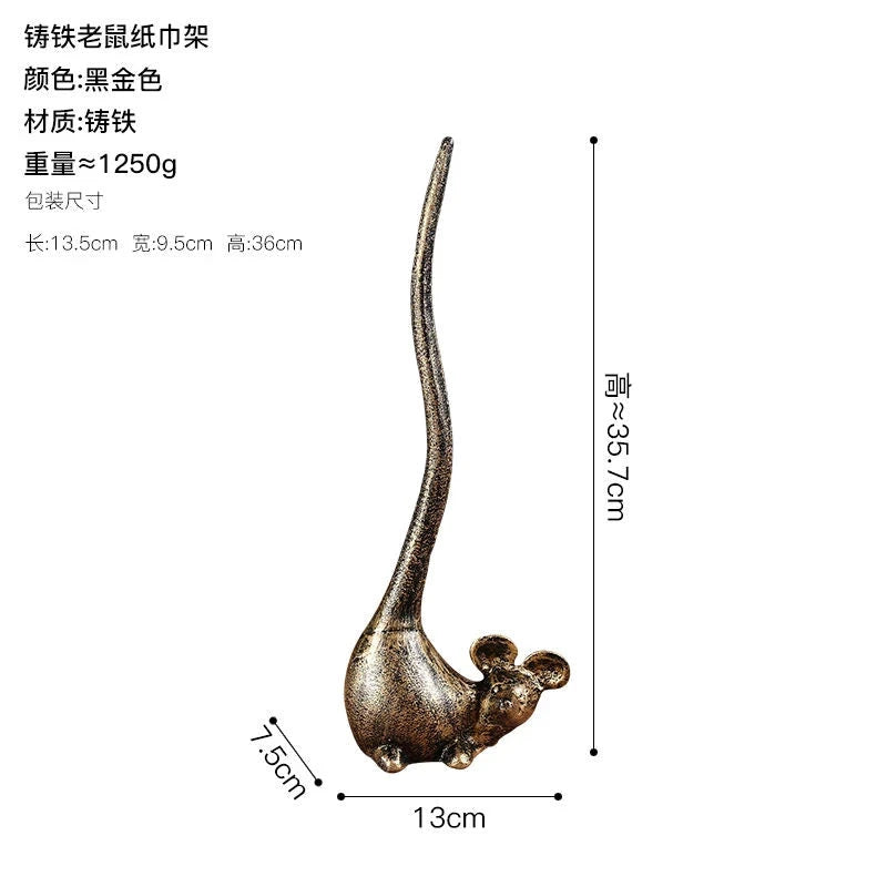 Vertical Giraffe Tissue Holders European Style Creative Cast Iron Handicraft Roll Paper Holder Kitchen Paper Home Storage Rack Gifts for You 'n Me