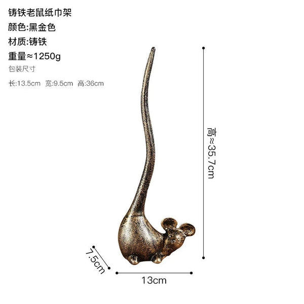 Vertical Giraffe Tissue Holders European Style Creative Cast Iron Handicraft Roll Paper Holder Kitchen Paper Home Storage Rack Gifts for You 'n Me