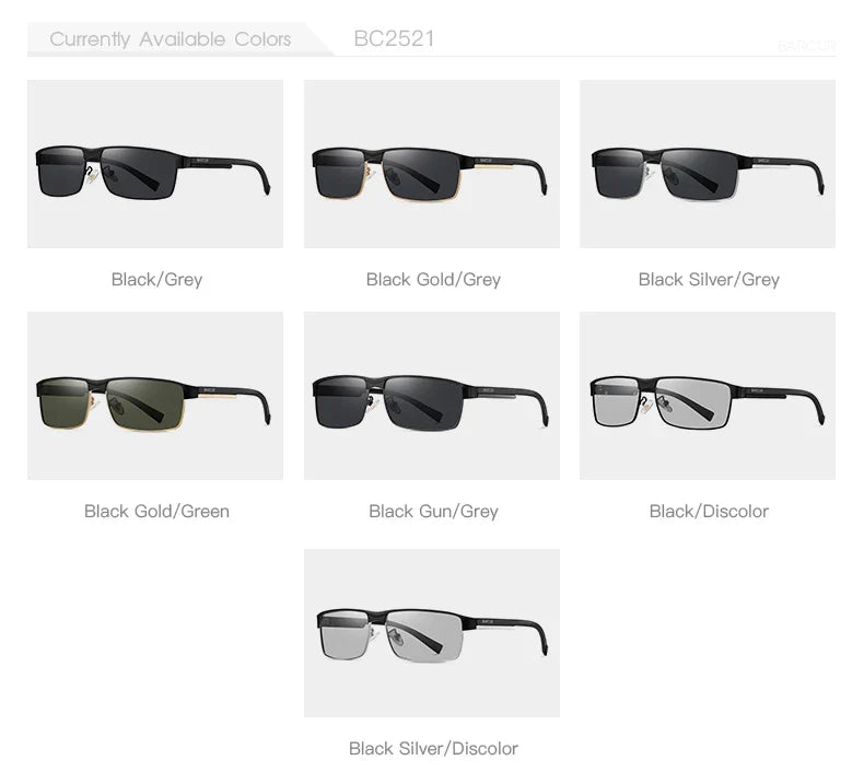 BARCUR Sunglasses Men’s Original Rectangle Fashionable Business Sunglasses – Polarized UV400 Protection for Driving Hiking Sports and Casual Wear – Trendy Fashion Shades Oculos De Sol with Anti-Reflective TAC Lenses