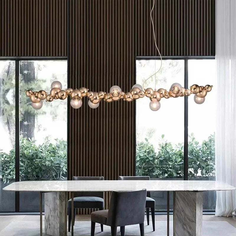 Matte Black LED Chandelier 9-Head Contrast