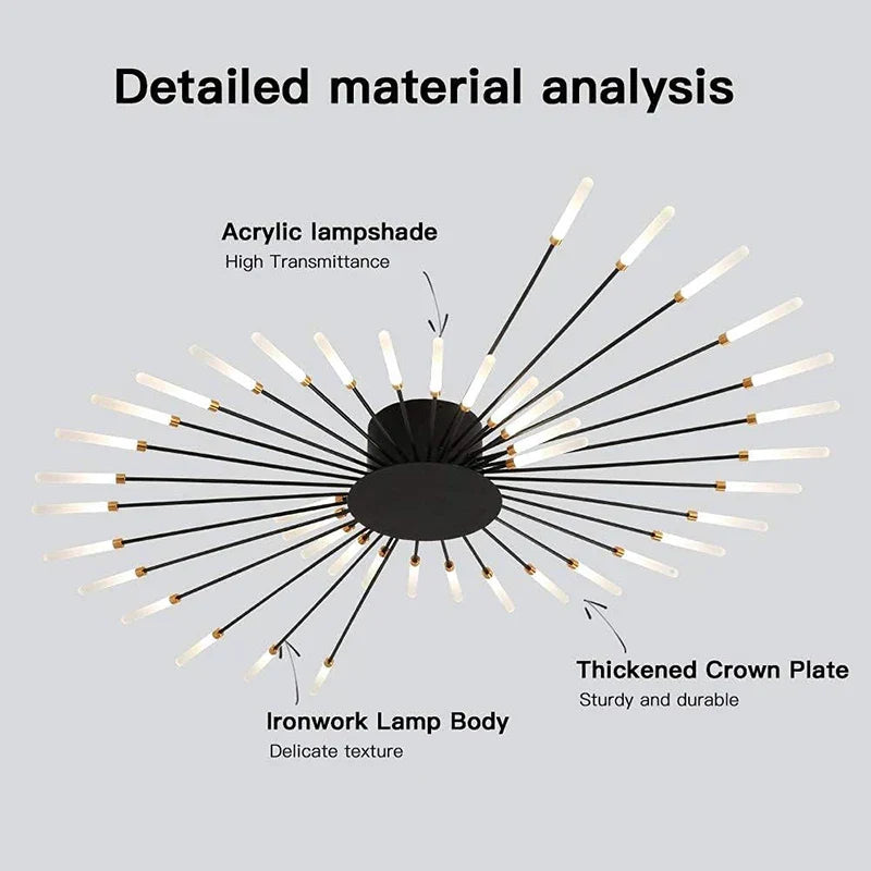 Black Fireworks Ceiling Light