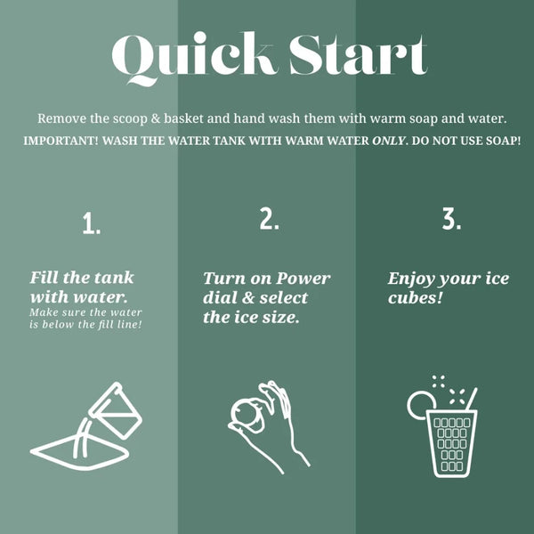 Countertop Ice Maker, Bullet Shaped Ice Type, Sage, ice cube maker machine , home appliance ,  kitchen  bar