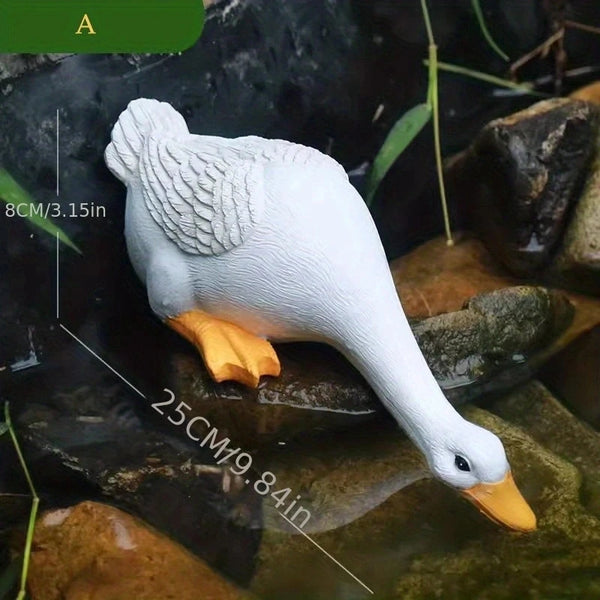 Duck Statues Landscape Ornament Farm Animal Simulation Model Statue Toy Chicken Duck Goose Figurine Sculpture Indoor Home Decor