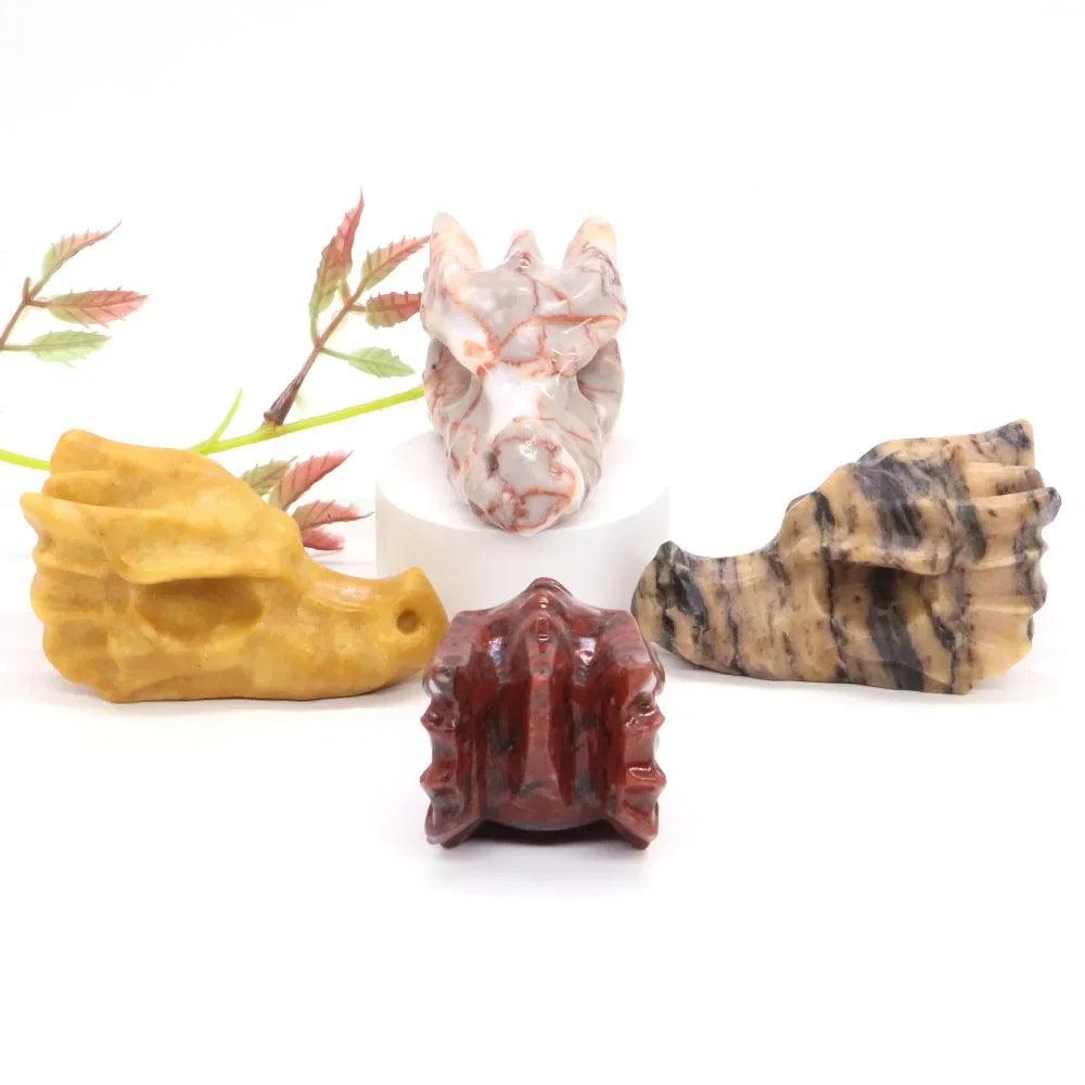Dragon Head Statue Natural Gemstone