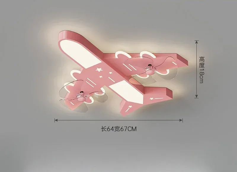 DecorBites™ Kids Room Airplane Ceiling Fan Light Fixture Decorbites