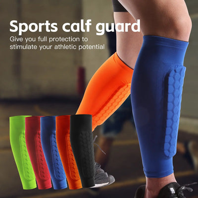 1 PC Leg Sleeves Shin Guards Shockproof Honeycomb Nylon Support Sock Shin Protector Soccer Gear Soccer Shields Sports Legging